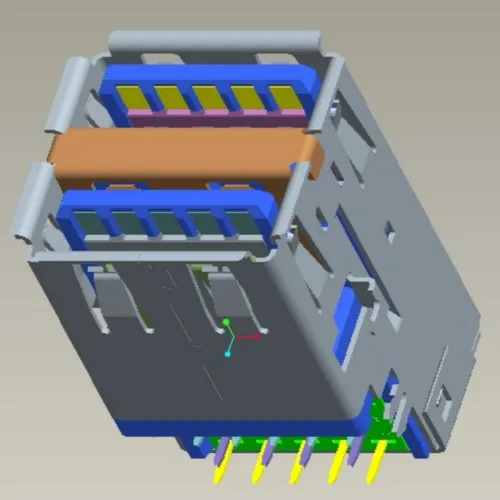 Deep-Mount USB 3.0 Double-Layer Connector - C071190