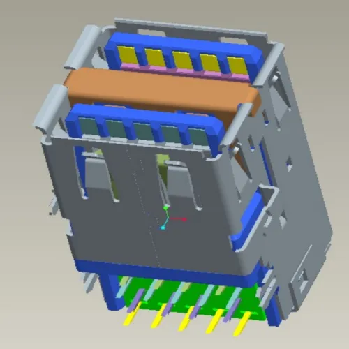 Enhanced-Depth USB 3.0 Double-Layer Connector - C071244