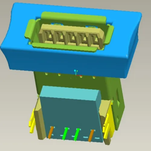 USB 2.0 Single-Layer 90 Degree Forked-Pin Connector - C071188