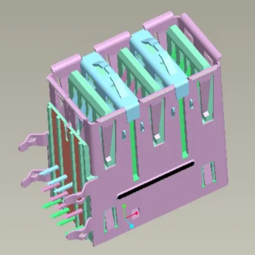 USB 2.0 Triple-Layer 90 Degree Angled-Pin Connector - C023680