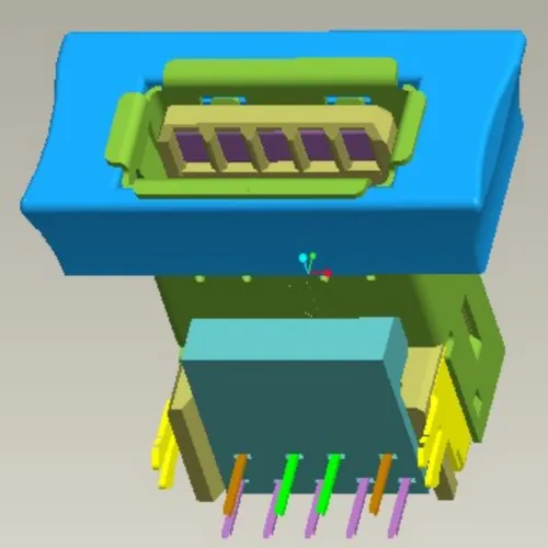 USB 3.0 Single-Layer 90 Degree Forked-Pin Connector - C071027