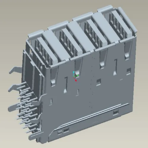 USB 3.1 Quad-Layer 90 Degree Bent-Pin Connector - C071070