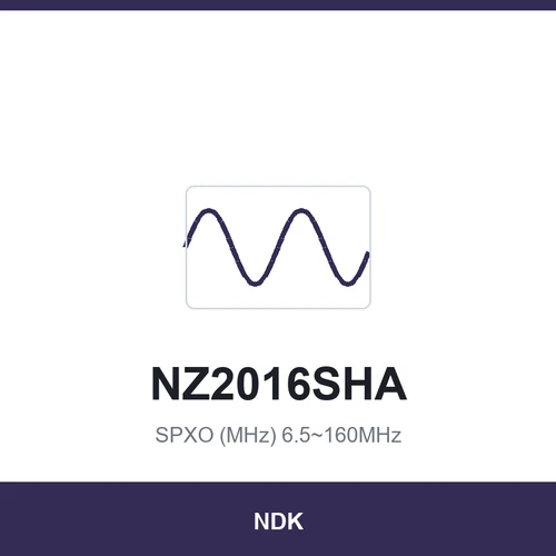 NDK NZ2016SHA SPXO (MHz) 6.5~160MHz 2.0x1.6x0.7